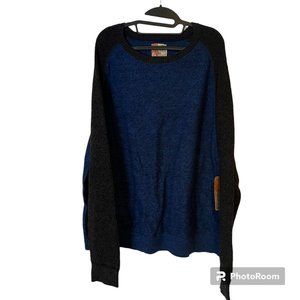 Ruff Hewn Pullover Sweater Mens 2XL Blue Two Tone Long Sleeve Crew Neck NEW